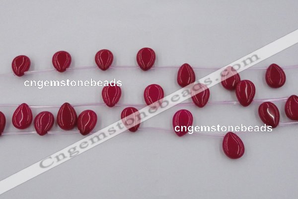 CCN2676 Top-drilled 13*18mm flat teardrop candy jade beads