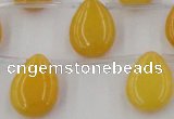 CCN2678 Top-drilled 13*18mm flat teardrop candy jade beads