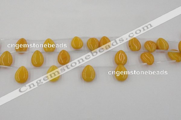 CCN2678 Top-drilled 13*18mm flat teardrop candy jade beads