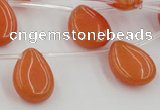 CCN2679 Top-drilled 13*18mm flat teardrop candy jade beads