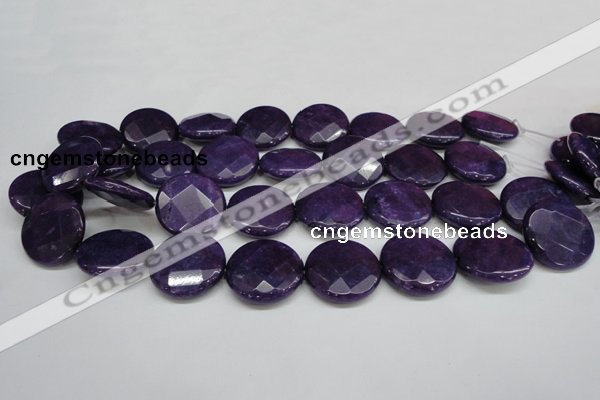 CCN268 15.5 inches 25mm faceted coin candy jade beads wholesale