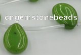 CCN2685 Top-drilled 13*18mm flat teardrop candy jade beads