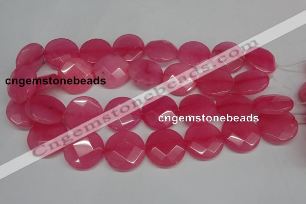 CCN269 15.5 inches 25mm faceted coin candy jade beads wholesale