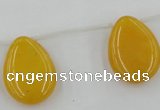 CCN2704 Top-drilled 18*25mm flat teardrop candy jade beads