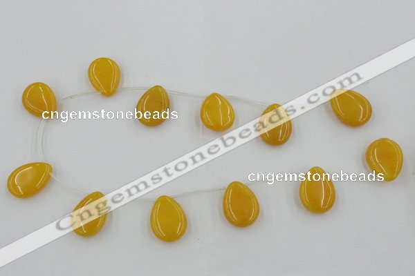 CCN2704 Top-drilled 18*25mm flat teardrop candy jade beads