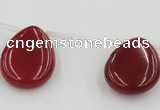 CCN2707 Top-drilled 18*25mm flat teardrop candy jade beads