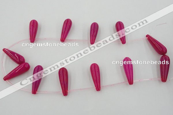CCN2731 Top-drilled 10*30mm teardrop candy jade beads wholesale