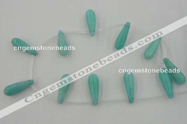 CCN2737 Top-drilled 10*30mm teardrop candy jade beads wholesale