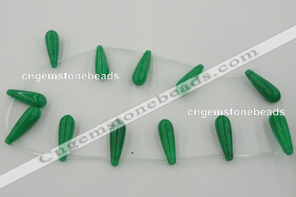 CCN2739 Top-drilled 10*30mm teardrop candy jade beads wholesale