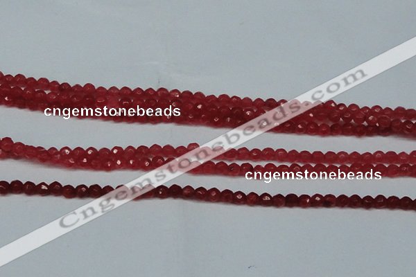 CCN2812 15.5 inches 3mm tiny faceted round candy jade beads