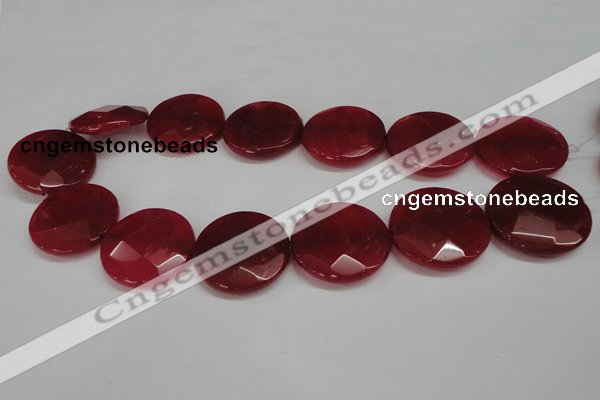 CCN284 15.5 inches 30mm faceted coin candy jade beads wholesale