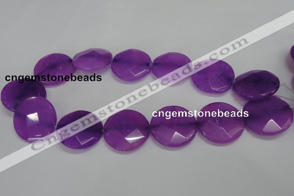 CCN285 15.5 inches 30mm faceted coin candy jade beads wholesale