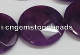 CCN286 15.5 inches 30mm faceted coin candy jade beads wholesale