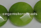 CCN288 15.5 inches 30mm faceted coin candy jade beads wholesale