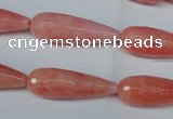 CCN2882 15.5 inches 10*30mm faceted teardrop candy jade beads