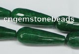 CCN2888 15.5 inches 10*30mm faceted teardrop candy jade beads