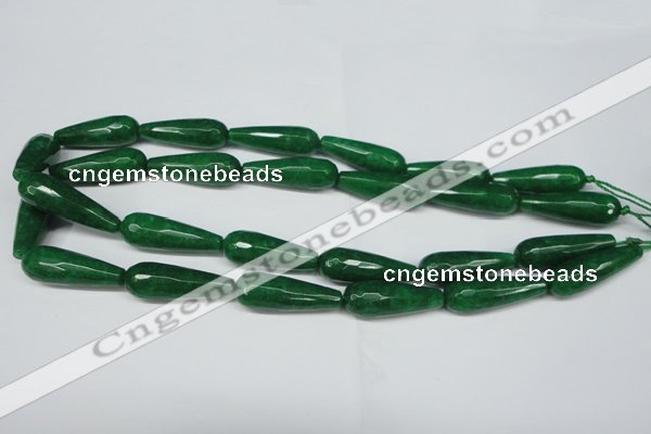 CCN2888 15.5 inches 10*30mm faceted teardrop candy jade beads