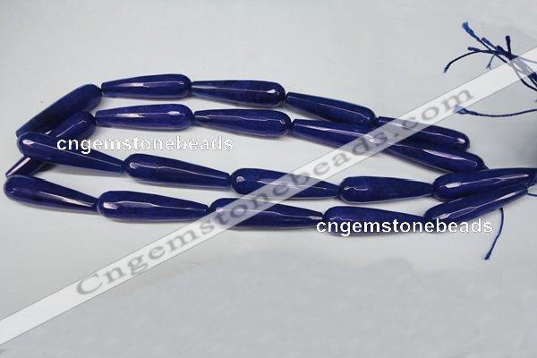 CCN2896 15.5 inches 10*40mm faceted teardrop candy jade beads