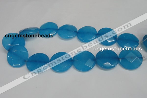 CCN290 15.5 inches 30mm faceted coin candy jade beads wholesale