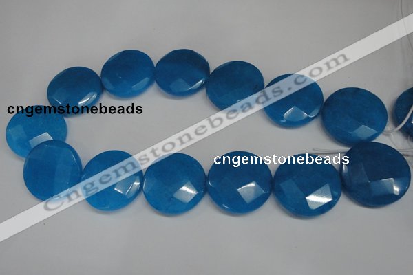 CCN291 15.5 inches 30mm faceted coin candy jade beads wholesale