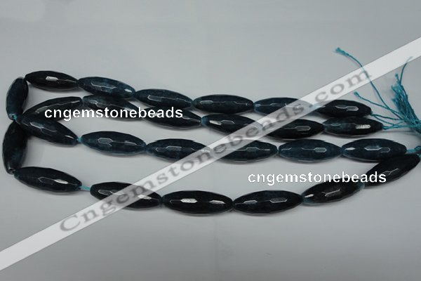 CCN2915 15.5 inches 10*30mm faceted rice candy jade beads