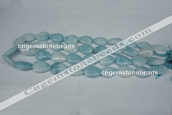 CCN2945 15.5 inches 13*18mm flat teardrop candy jade beads