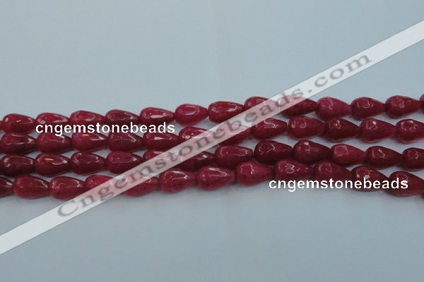 CCN3002 15.5 inches 10*15mm faceted teardrop candy jade beads