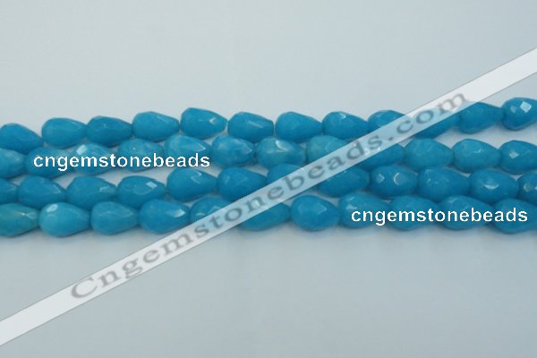 CCN3009 15.5 inches 10*15mm faceted teardrop candy jade beads