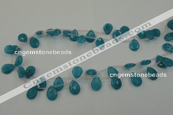 CCN3022 15.5 inches 10*14mm briolette candy jade beads wholesale