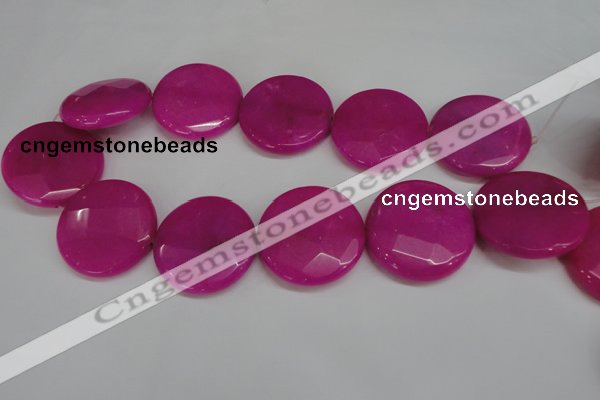 CCN304 15.5 inches 35mm faceted coin candy jade beads wholesale