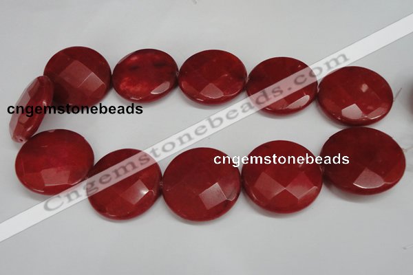 CCN305 15.5 inches 35mm faceted coin candy jade beads wholesale