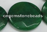 CCN309 15.5 inches 35mm faceted coin candy jade beads wholesale