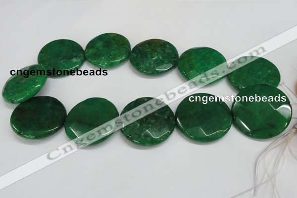 CCN309 15.5 inches 35mm faceted coin candy jade beads wholesale