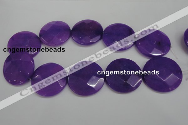 CCN319 15.5 inches 40mm faceted coin candy jade beads wholesale