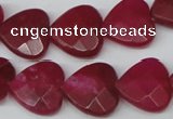 CCN345 15.5 inches 15*15mm faceted heart candy jade beads wholesale