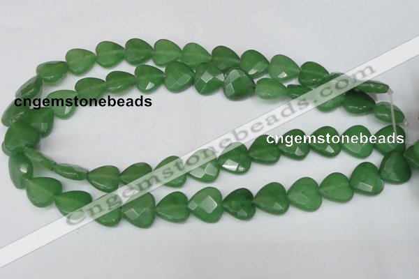 CCN346 15.5 inches 15*15mm faceted heart candy jade beads wholesale