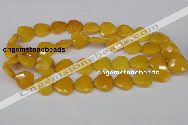 CCN355 15.5 inches 20*20mm faceted heart candy jade beads wholesale