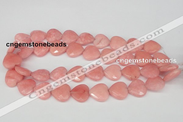 CCN356 15.5 inches 20*20mm faceted heart candy jade beads wholesale