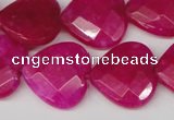 CCN358 15.5 inches 20*20mm faceted heart candy jade beads
