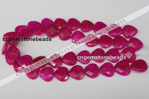 CCN358 15.5 inches 20*20mm faceted heart candy jade beads