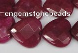 CCN359 15.5 inches 20*20mm faceted heart candy jade beads wholesale