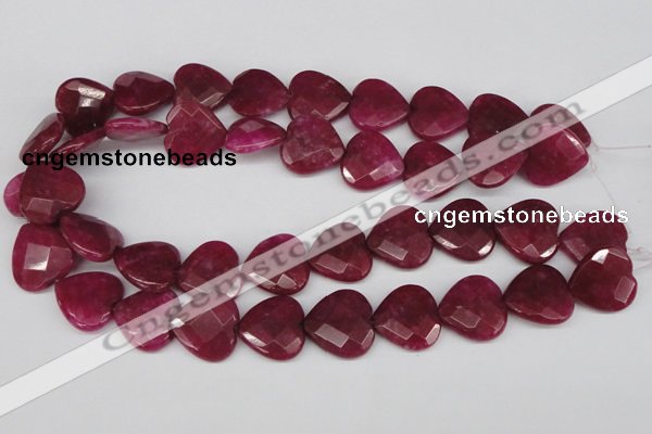 CCN359 15.5 inches 20*20mm faceted heart candy jade beads wholesale