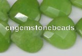 CCN360 15.5 inches 20*20mm faceted heart candy jade beads wholesale