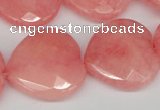 CCN372 15.5 inches 25*25mm faceted heart candy jade beads wholesale