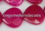 CCN373 15.5 inches 25*25mm faceted heart candy jade beads wholesale