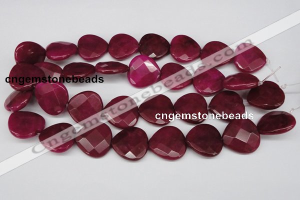 CCN374 15.5 inches 25*25mm faceted heart candy jade beads wholesale