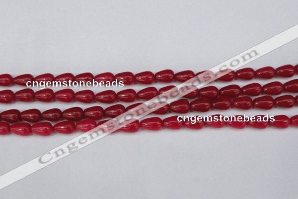 CCN3753 15.5 inches 8*12mm teardrop candy jade beads wholesale