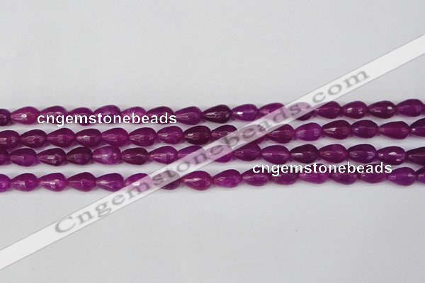 CCN3779 15.5 inches 8*12mm faceted teardrop candy jade beads