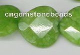 CCN378 15.5 inches 25*25mm faceted heart candy jade beads wholesale