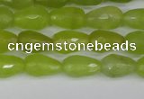 CCN3781 15.5 inches 8*12mm faceted teardrop candy jade beads